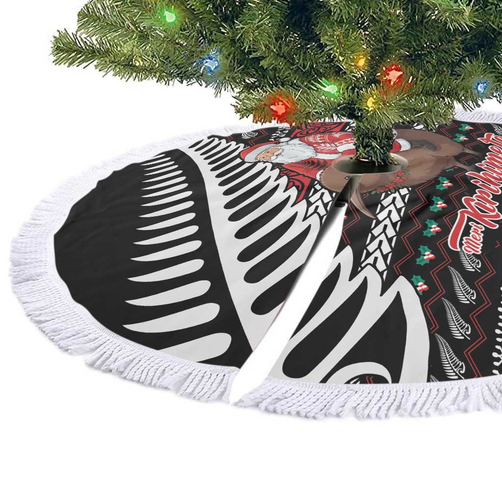 New Zealand Kiwi Santa Christmas Tree Skirt He Wairua Kirihimete - Polynesian Pride