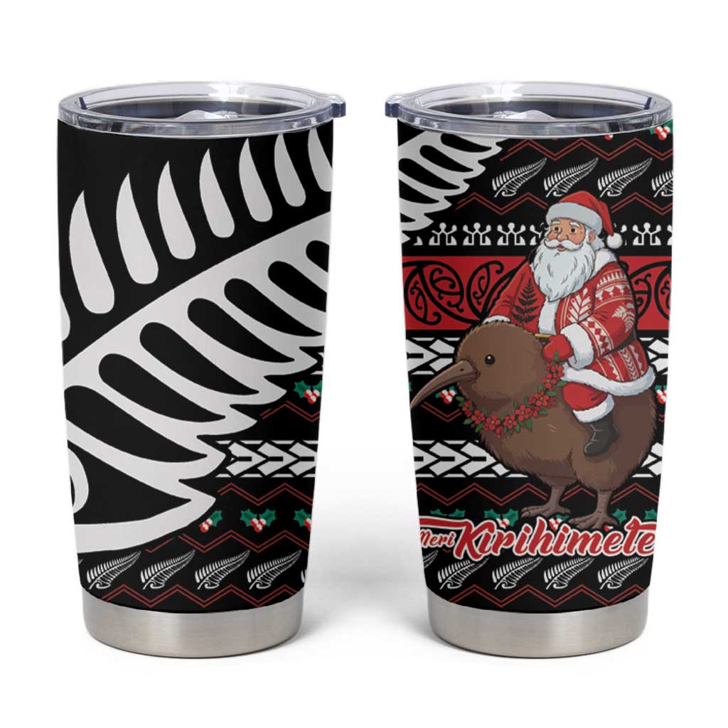 New Zealand Kiwi Santa Christmas Tumbler Cup He Wairua Kirihimete - Polynesian Pride