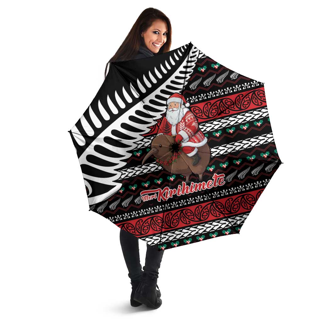 New Zealand Kiwi Santa Christmas Umbrella He Wairua Kirihimete - Polynesian Pride
