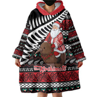 New Zealand Kiwi Santa Christmas Wearable Blanket Hoodie He Wairua Kirihimete LT9 - Polynesian Pride