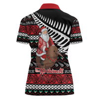 New Zealand Kiwi Santa Christmas Women Polo Shirt He Wairua Kirihimete - Polynesian Pride
