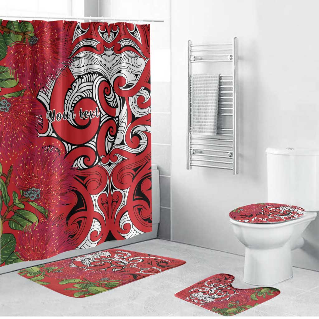 Personalised New Zealand Koru Pohutukawa Bathroom Set Meri Kirihimete Aroha for Christmas - Polynesian Pride