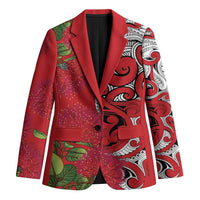 Personalised New Zealand Koru Pohutukawa Blazer Meri Kirihimete Aroha for Christmas - Polynesian Pride