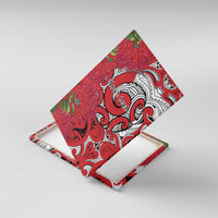 Personalised New Zealand Koru Pohutukawa Canvas Wall Art Meri Kirihimete Aroha for Christmas - Polynesian Pride