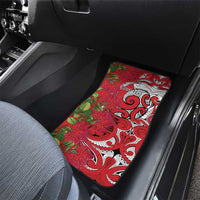Personalised New Zealand Koru Pohutukawa Car Mats Meri Kirihimete Aroha for Christmas - Polynesian Pride