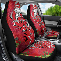 Personalised New Zealand Koru Pohutukawa Car Seat Cover Meri Kirihimete Aroha for Christmas LT9 - Polynesian Pride