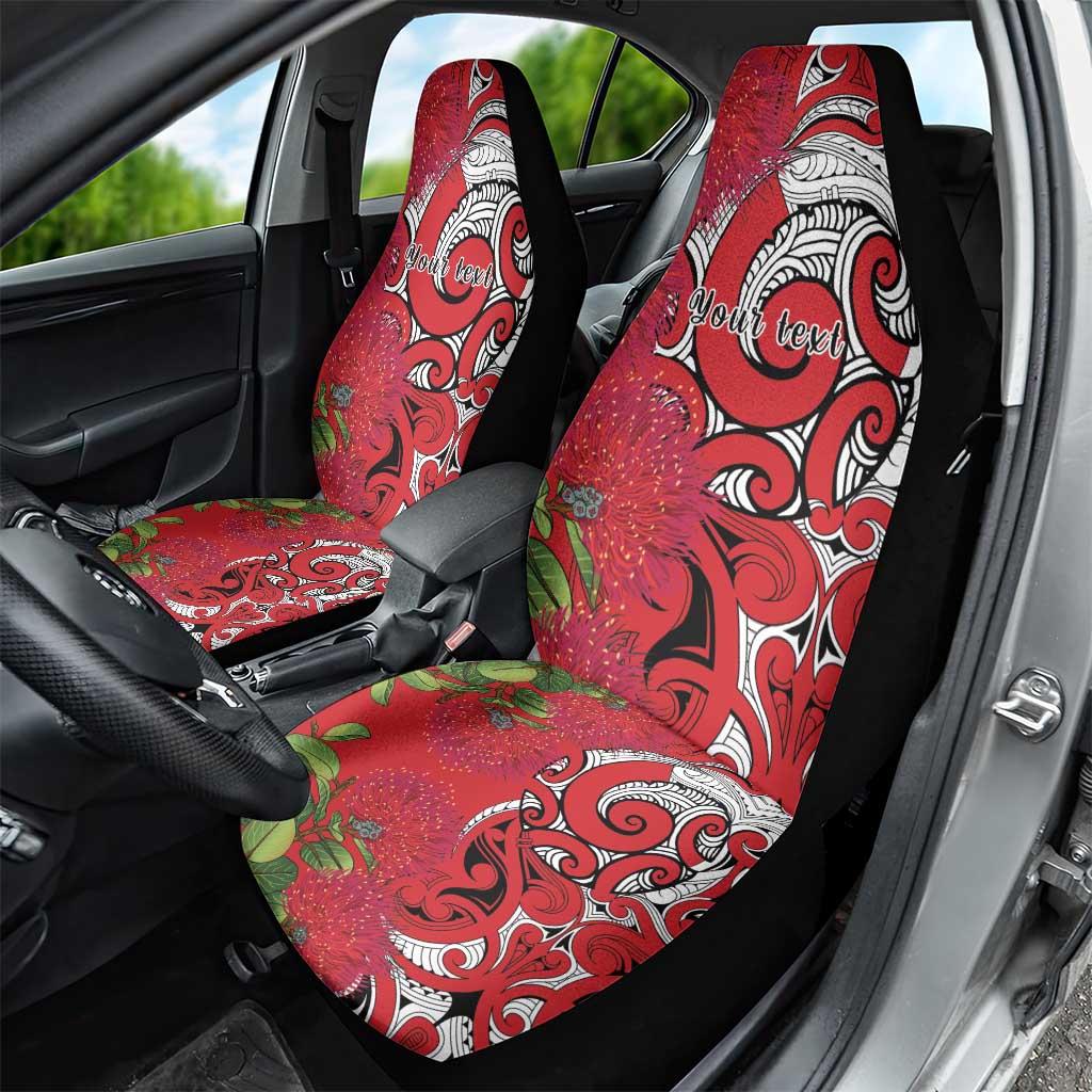 Personalised New Zealand Koru Pohutukawa Car Seat Cover Meri Kirihimete Aroha for Christmas LT9 - Polynesian Pride