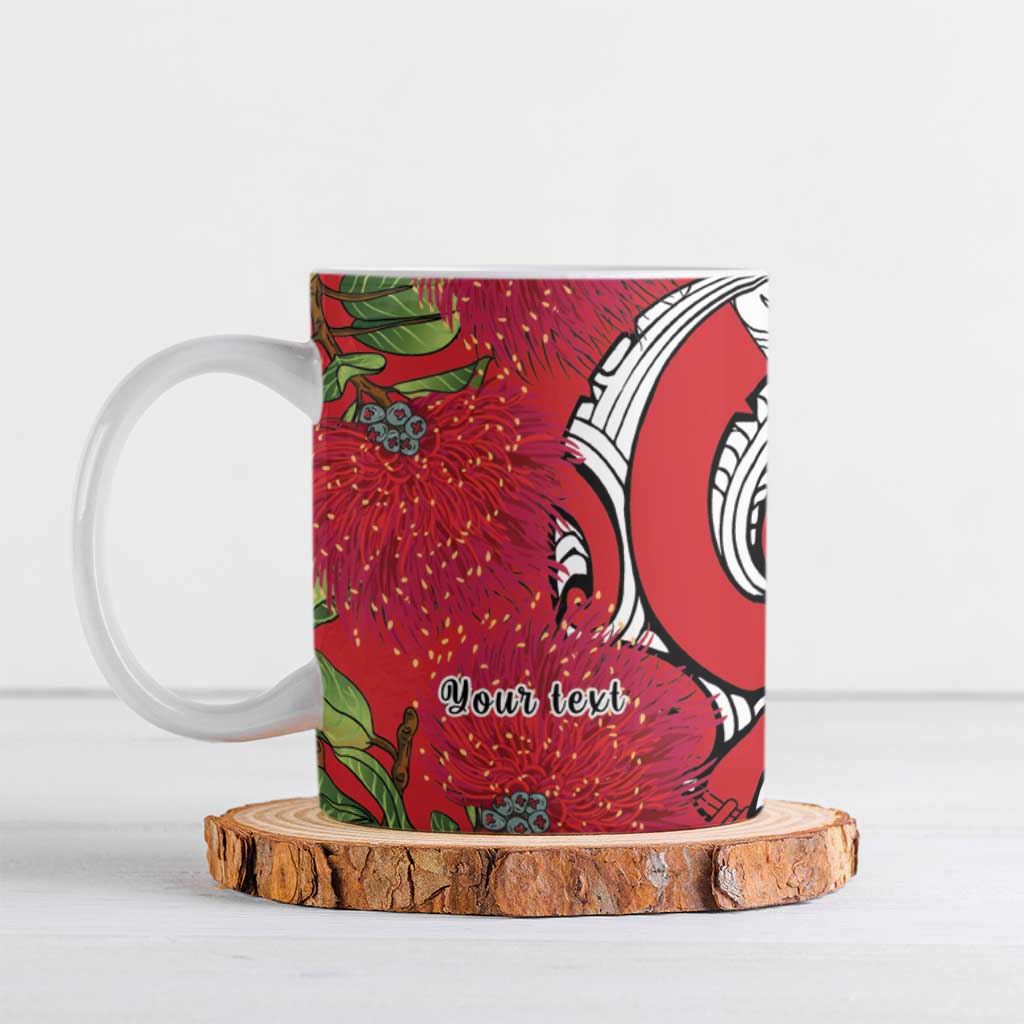 Personalised New Zealand Koru Pohutukawa Ceramic Mug Meri Kirihimete Aroha for Christmas - Polynesian Pride