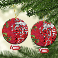 Personalised New Zealand Koru Pohutukawa Ceramic Ornament Meri Kirihimete Aroha for Christmas - Polynesian Pride