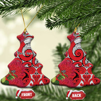 Personalised New Zealand Koru Pohutukawa Ceramic Ornament Meri Kirihimete Aroha for Christmas - Polynesian Pride
