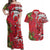 Personalised New Zealand Koru Pohutukawa Couples Matching Off Shoulder Maxi Dress and Hawaiian Shirt Meri Kirihimete Aroha for Christmas - Polynesian Pride