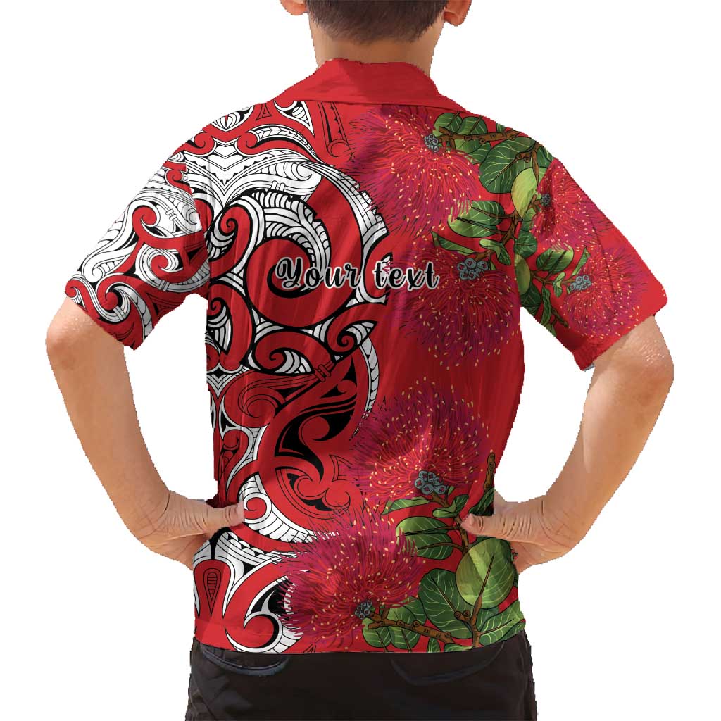Personalised New Zealand Koru Pohutukawa Family Matching Off Shoulder Short Dress and Hawaiian Shirt Meri Kirihimete Aroha for Christmas LT9 - Polynesian Pride