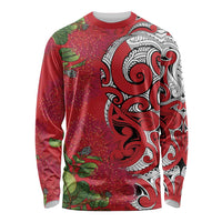 Personalised New Zealand Koru Pohutukawa Long Sleeve Shirt Meri Kirihimete Aroha for Christmas - Polynesian Pride