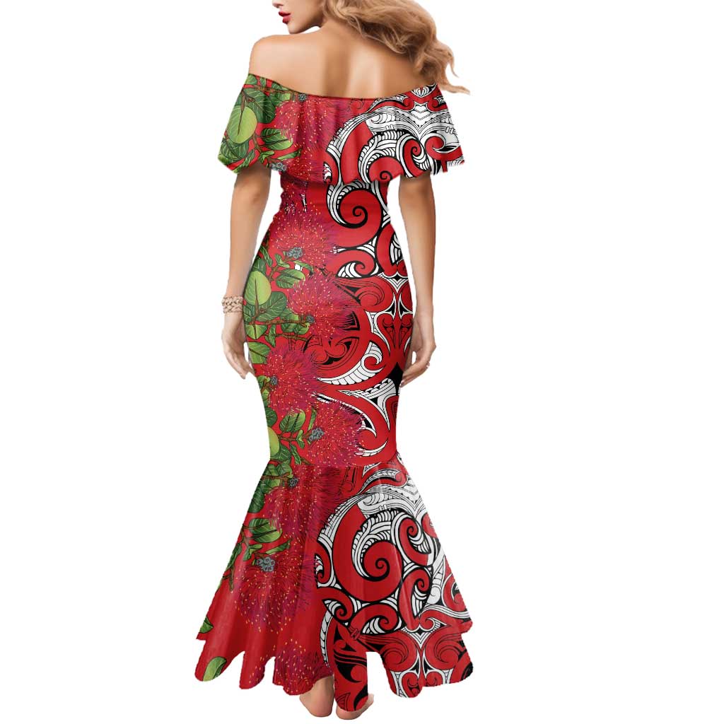Personalised New Zealand Koru Pohutukawa Mermaid Dress Meri Kirihimete Aroha for Christmas LT9 - Polynesian Pride