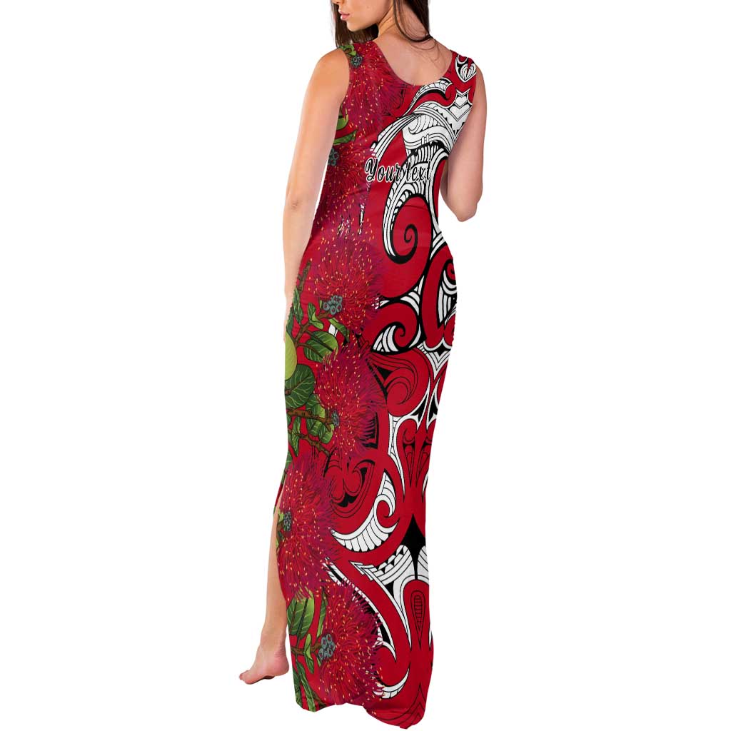 Personalised New Zealand Koru Pohutukawa Tank Maxi Dress Meri Kirihimete Aroha for Christmas LT9 - Polynesian Pride
