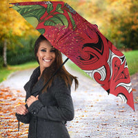 Personalised New Zealand Koru Pohutukawa Umbrella Meri Kirihimete Aroha for Christmas - Polynesian Pride