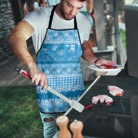 Hawaiian Hibiscus Honu Apron Blue Mele Kalikimaka Palaka Spirit - Polynesian Pride