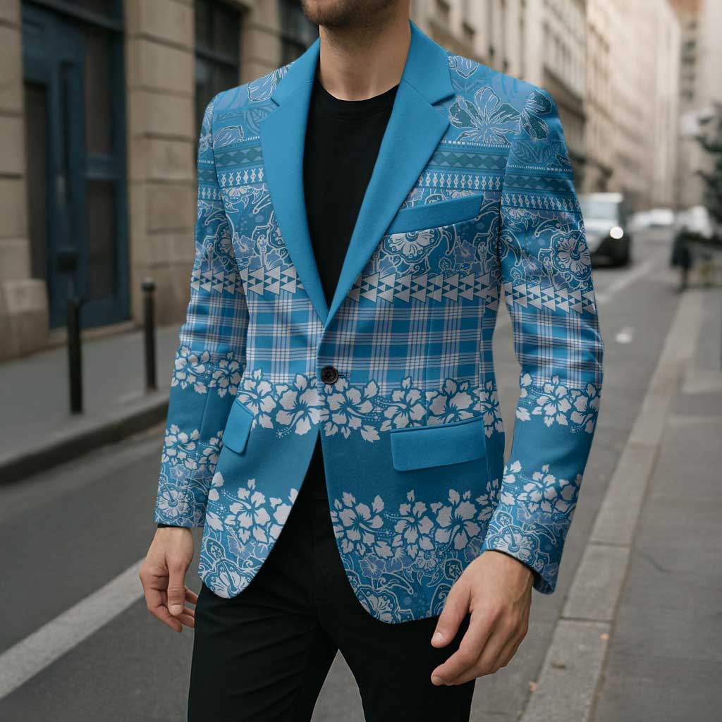 Hawaiian Hibiscus Honu Blazer Blue Mele Kalikimaka Palaka Spirit - Polynesian Pride