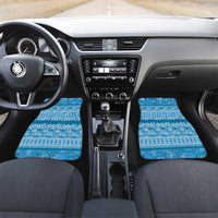 Hawaiian Hibiscus Honu Car Mats Blue Mele Kalikimaka Palaka Spirit - Polynesian Pride