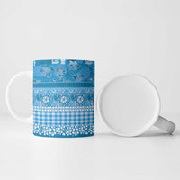 Hawaiian Hibiscus Honu Ceramic Mug Blue Mele Kalikimaka Palaka Spirit - Polynesian Pride