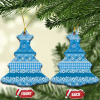 Hawaiian Hibiscus Honu Ceramic Ornament Blue Mele Kalikimaka Palaka Spirit LT9 Christmas Tree Blue - Polynesian Pride
