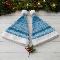 Hawaiian Hibiscus Honu Christmas Santa Hat Blue Mele Kalikimaka Palaka Spirit - Polynesian Pride