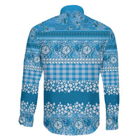 Hawaiian Hibiscus Honu Family Matching Short Sleeve Bodycon Dress and Hawaiian Shirt Blue Mele Kalikimaka Palaka Spirit LT9 - Polynesian Pride