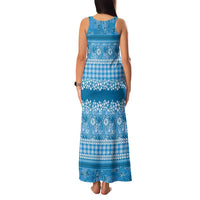 Hawaiian Hibiscus Honu Family Matching Tank Maxi Dress and Hawaiian Shirt Blue Mele Kalikimaka Palaka Spirit LT9 - Polynesian Pride