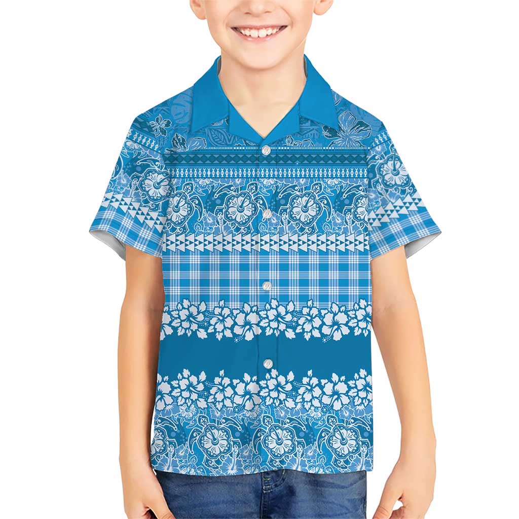Hawaiian Hibiscus Honu Hawaiian Shirt Blue Mele Kalikimaka Palaka Spirit - Polynesian Pride