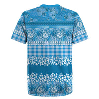 Hawaiian Hibiscus Honu Rugby Jersey Blue Mele Kalikimaka Palaka Spirit - Polynesian Pride