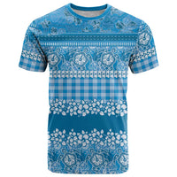 Hawaiian Hibiscus Honu T Shirt Blue Mele Kalikimaka Palaka Spirit - Polynesian Pride