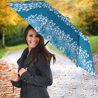 Hawaiian Hibiscus Honu Umbrella Blue Mele Kalikimaka Palaka Spirit - Polynesian Pride