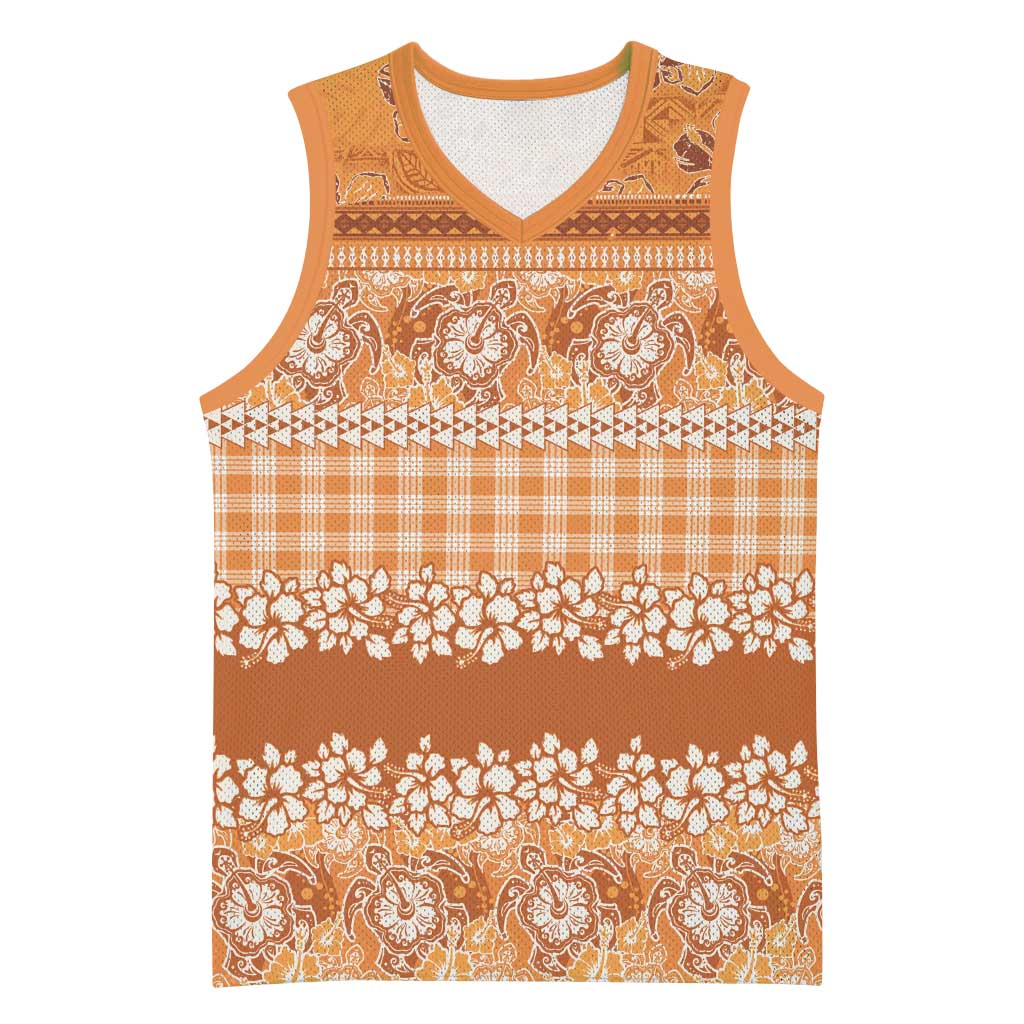 Hawaiian Hibiscus Honu Basketball Jersey Gold Mele Kalikimaka Palaka Spirit - Polynesian Pride