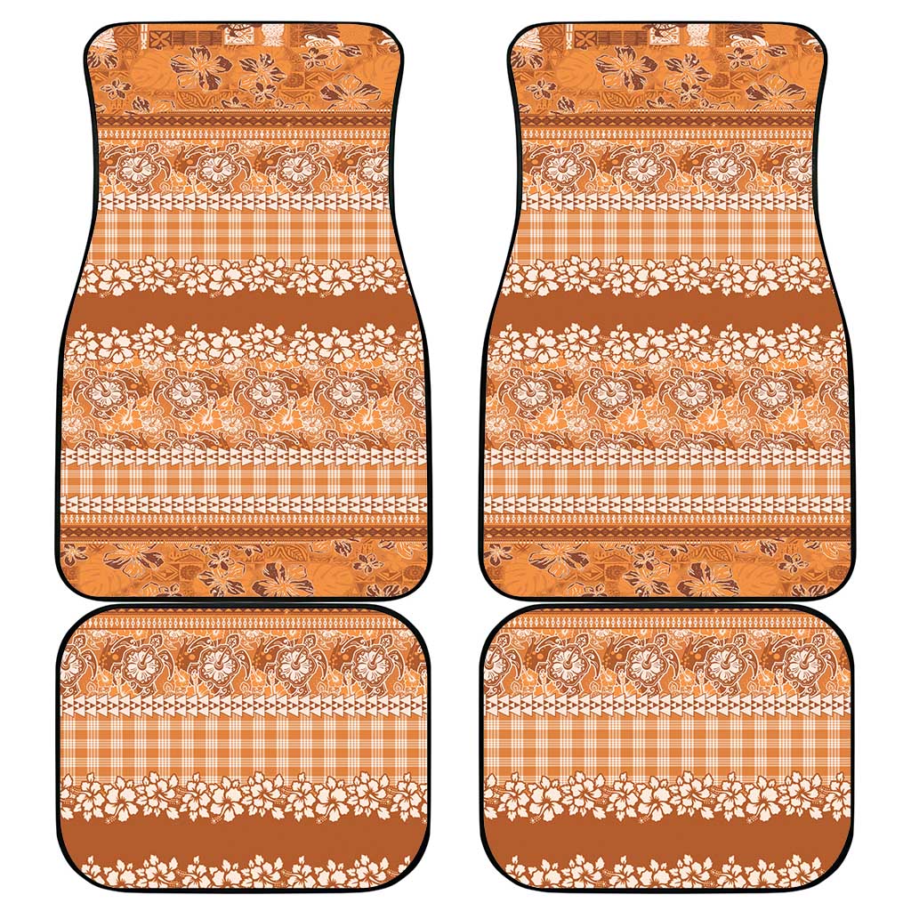 Hawaiian Hibiscus Honu Car Mats Gold Mele Kalikimaka Palaka Spirit - Polynesian Pride