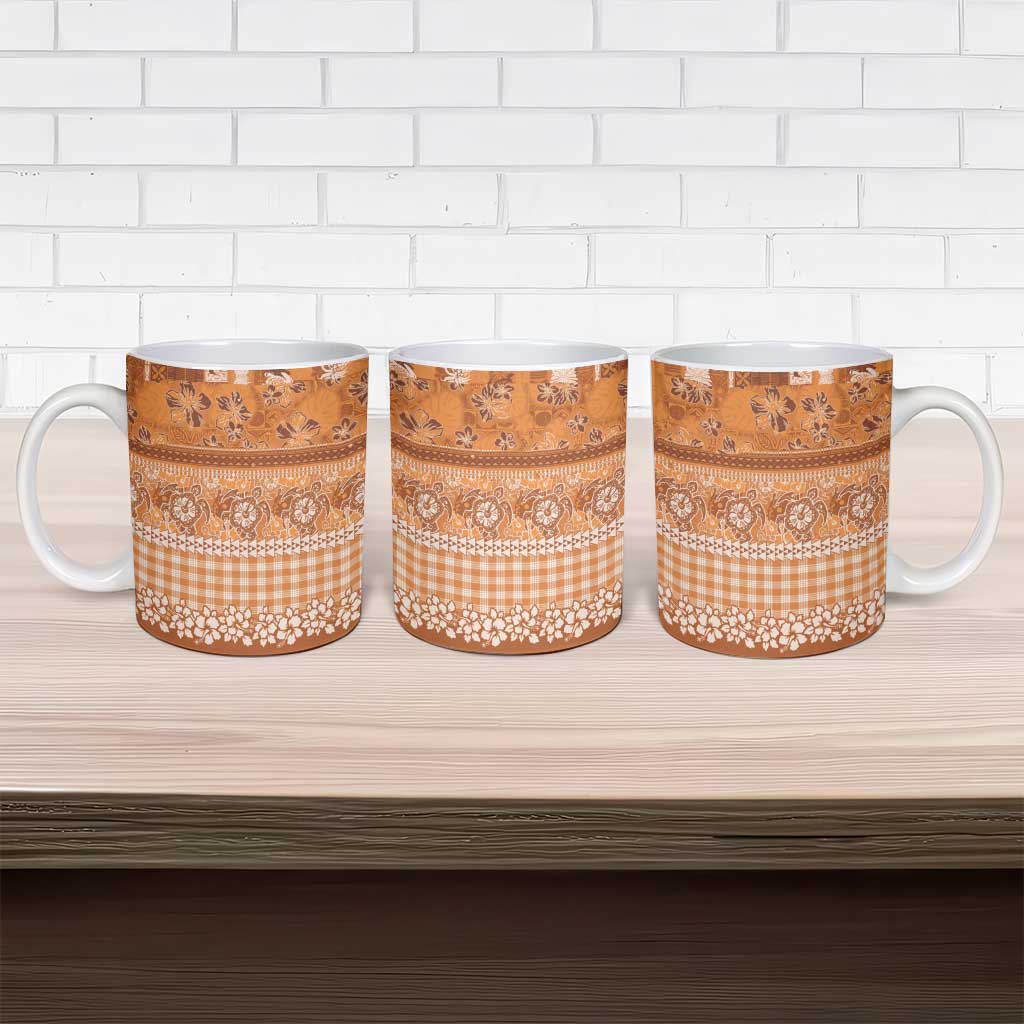 Hawaiian Hibiscus Honu Ceramic Mug Gold Mele Kalikimaka Palaka Spirit LT9 - Polynesian Pride