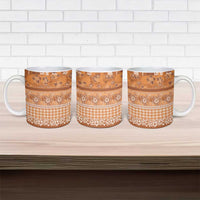 Hawaiian Hibiscus Honu Ceramic Mug Gold Mele Kalikimaka Palaka Spirit LT9 - Polynesian Pride