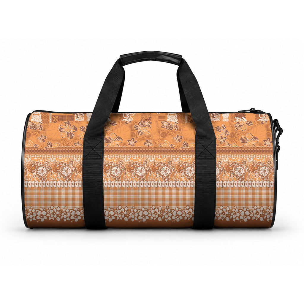 Hawaiian Hibiscus Honu Duffle Bag Gold Mele Kalikimaka Palaka Spirit LT9 One size Gold - Polynesian Pride