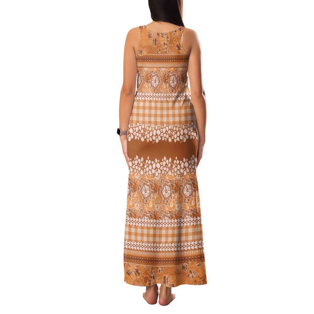 Hawaiian Hibiscus Honu Family Matching Tank Maxi Dress and Hawaiian Shirt Gold Mele Kalikimaka Palaka Spirit LT9 - Polynesian Pride