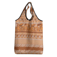 Hawaiian Hibiscus Honu Grocery Bag Gold Mele Kalikimaka Palaka Spirit - Polynesian Pride