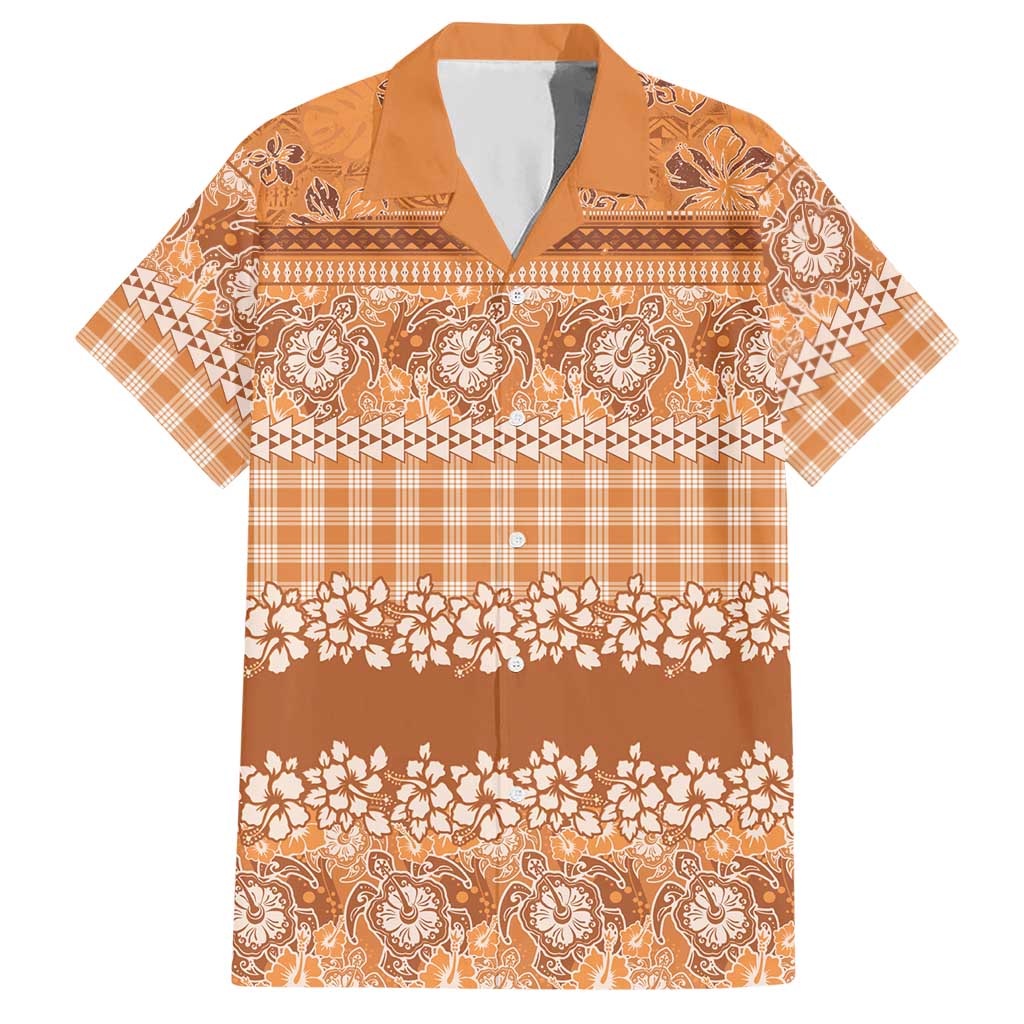 Hawaiian Hibiscus Honu Hawaiian Shirt Gold Mele Kalikimaka Palaka Spirit - Polynesian Pride