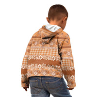 Hawaiian Hibiscus Honu Kid Hoodie Gold Mele Kalikimaka Palaka Spirit - Polynesian Pride