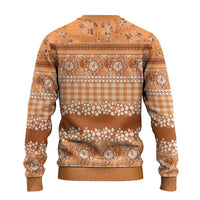 Hawaiian Hibiscus Honu Ugly Christmas Sweater Gold Mele Kalikimaka Palaka Spirit - Polynesian Pride