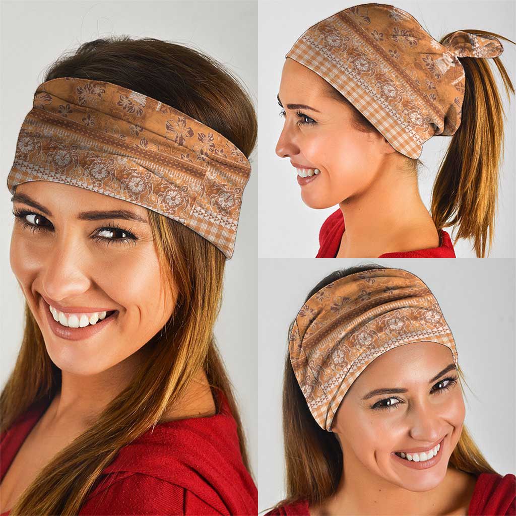 Hawaiian Hibiscus Honu Neck Gaiter Gold Mele Kalikimaka Palaka Spirit - Polynesian Pride