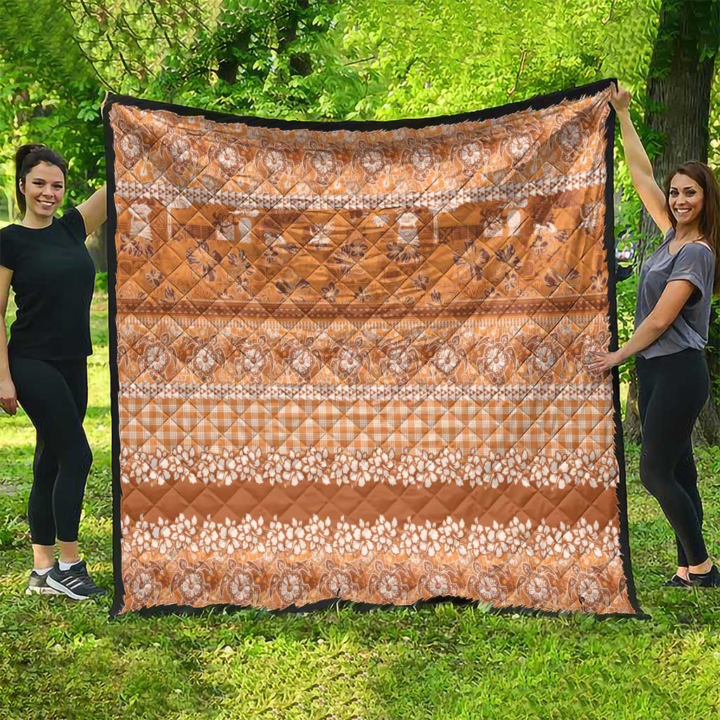 Hawaiian Hibiscus Honu Quilt Gold Mele Kalikimaka Palaka Spirit - Polynesian Pride