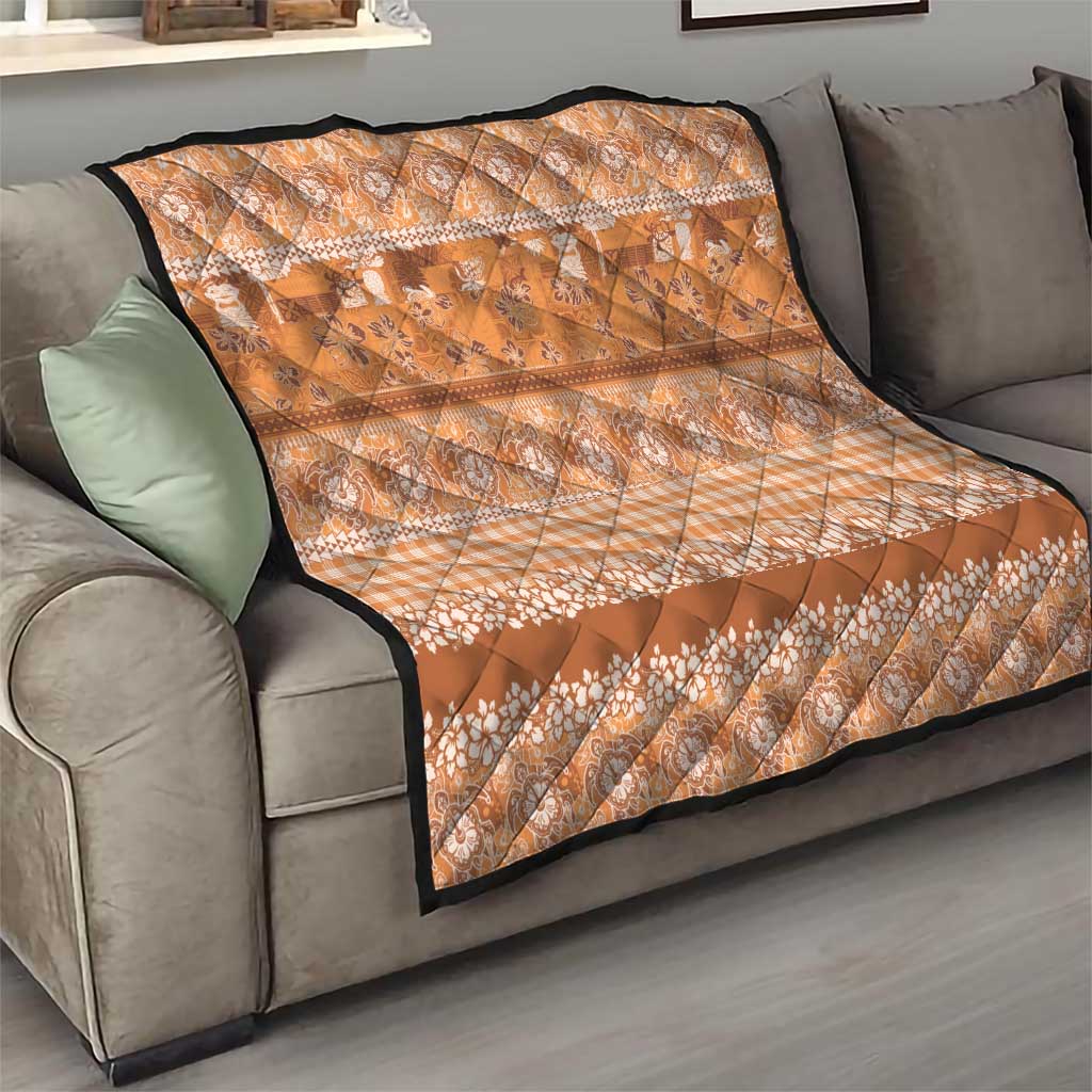 Hawaiian Hibiscus Honu Quilt Gold Mele Kalikimaka Palaka Spirit - Polynesian Pride