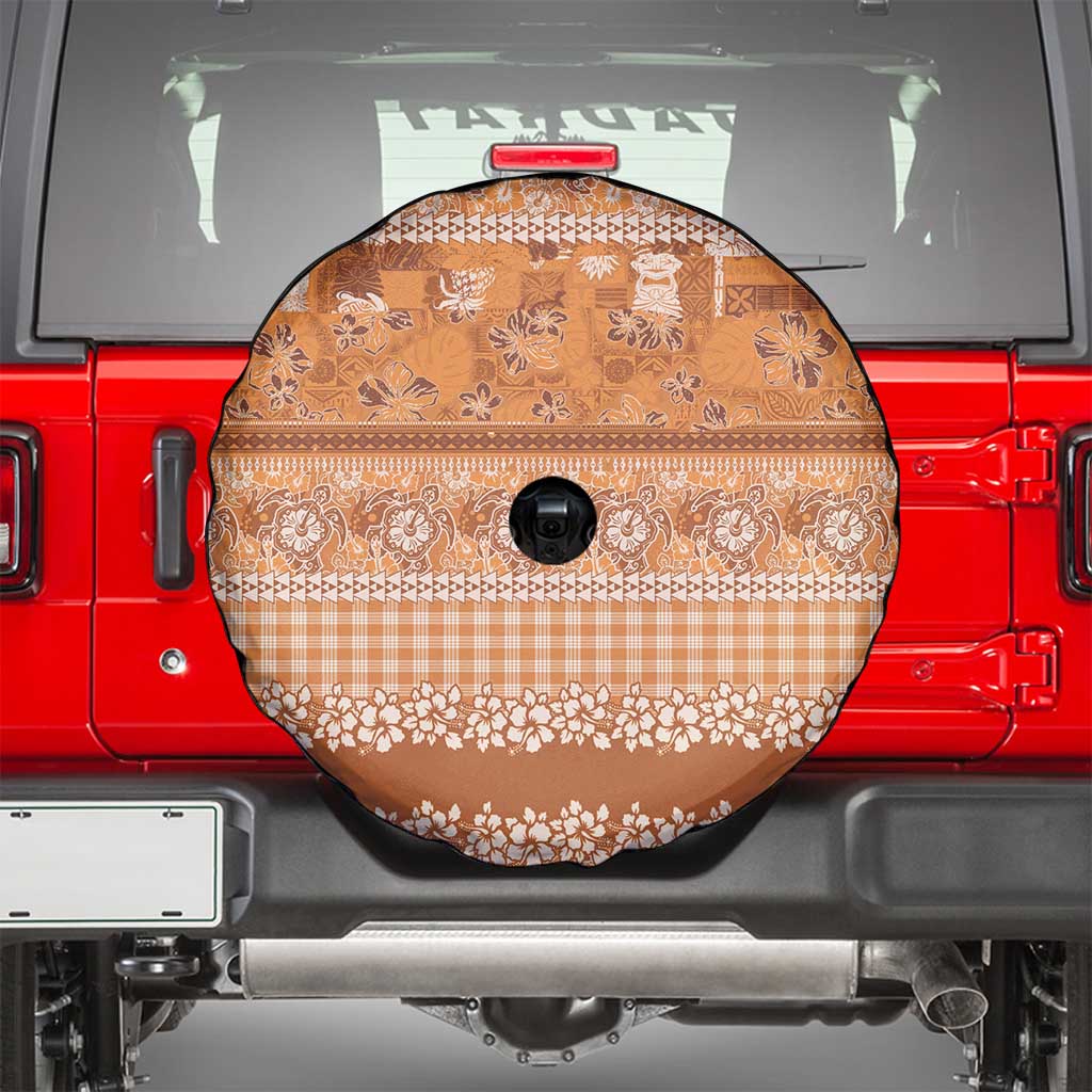 Hawaiian Hibiscus Honu Spare Tire Cover Gold Mele Kalikimaka Palaka Spirit - Polynesian Pride