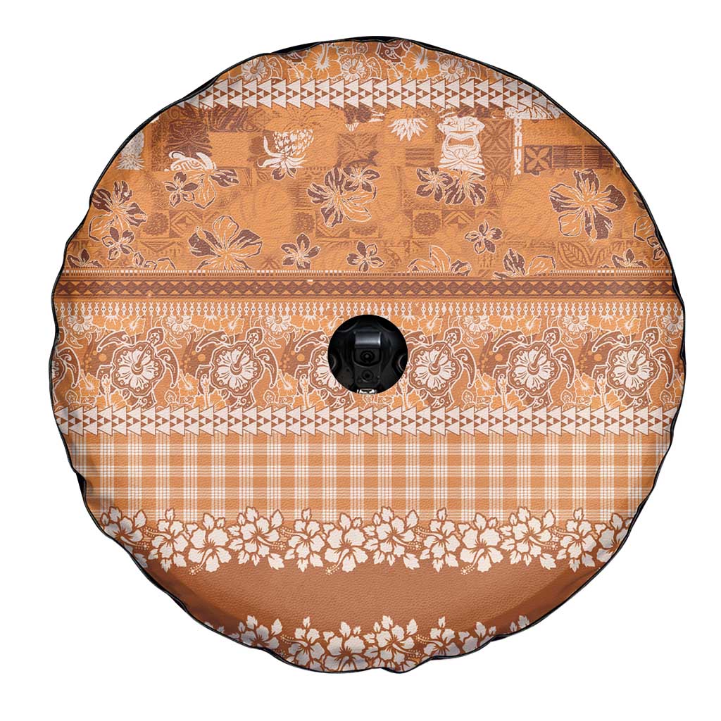 Hawaiian Hibiscus Honu Spare Tire Cover Gold Mele Kalikimaka Palaka Spirit - Polynesian Pride