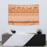 Hawaiian Hibiscus Honu Tapestry Gold Mele Kalikimaka Palaka Spirit - Polynesian Pride