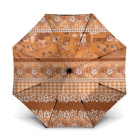 Hawaiian Hibiscus Honu Umbrella Gold Mele Kalikimaka Palaka Spirit - Polynesian Pride