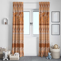 Hawaiian Hibiscus Honu Window Curtain Gold Mele Kalikimaka Palaka Spirit - Polynesian Pride